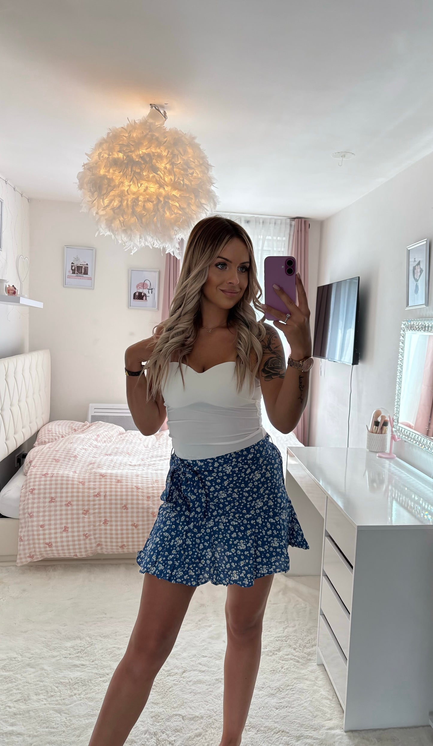 Jupe short fleurie