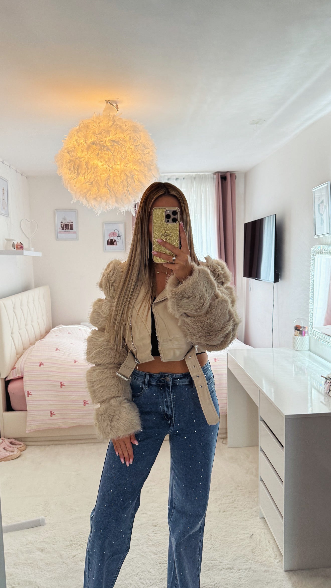 Veste bimatiere similicuir