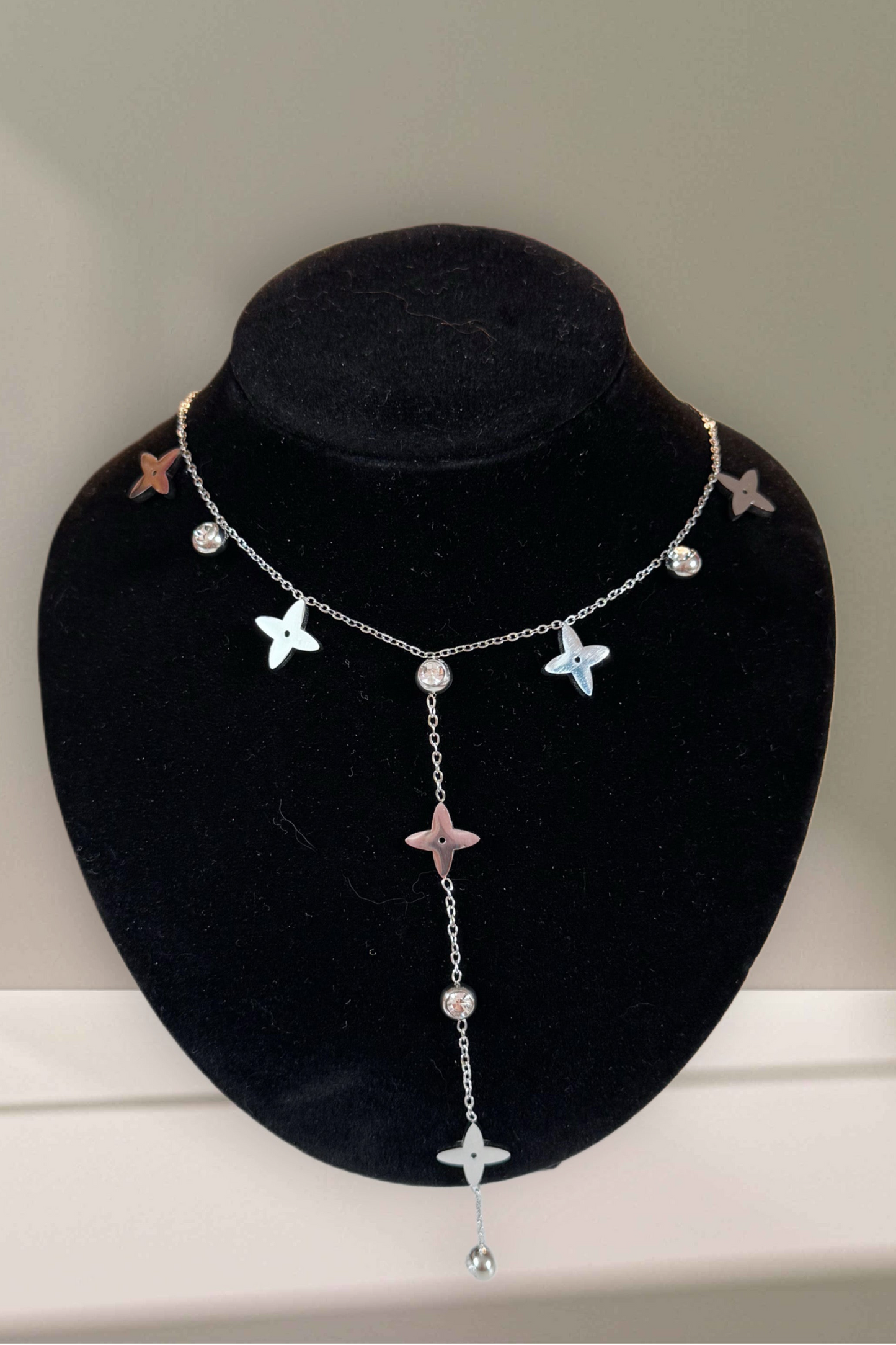Collier Y étoile en acier inoxydable