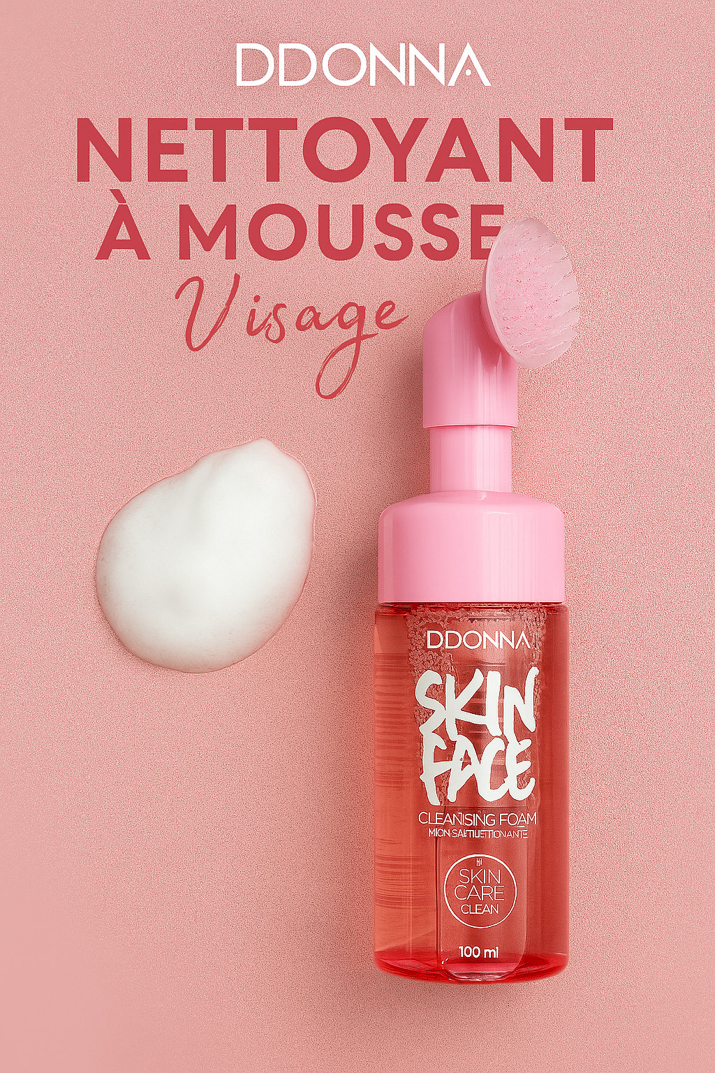 Mousse, nettoyante démaquillante