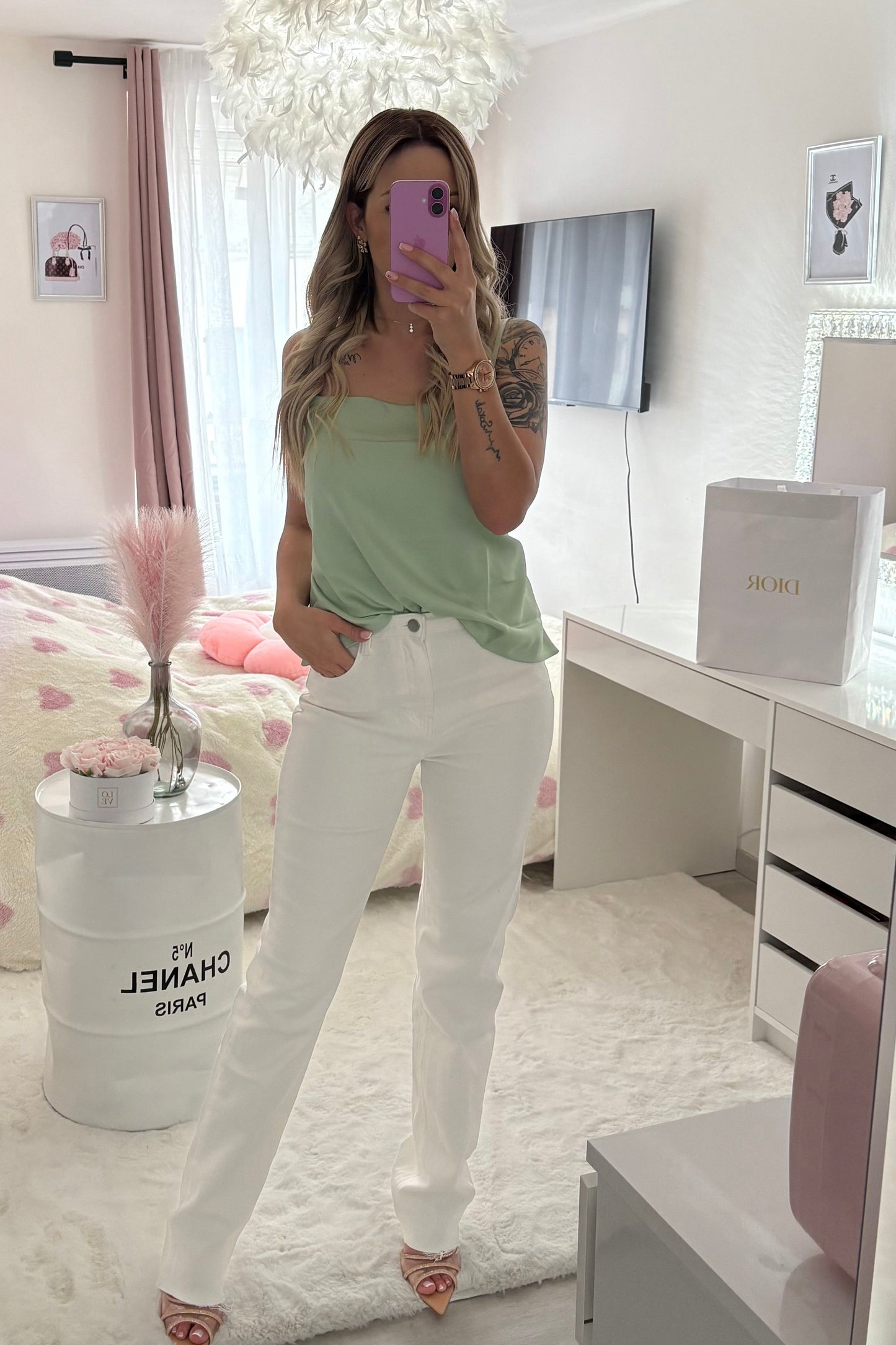 Jeans extra long Straight fit blanc