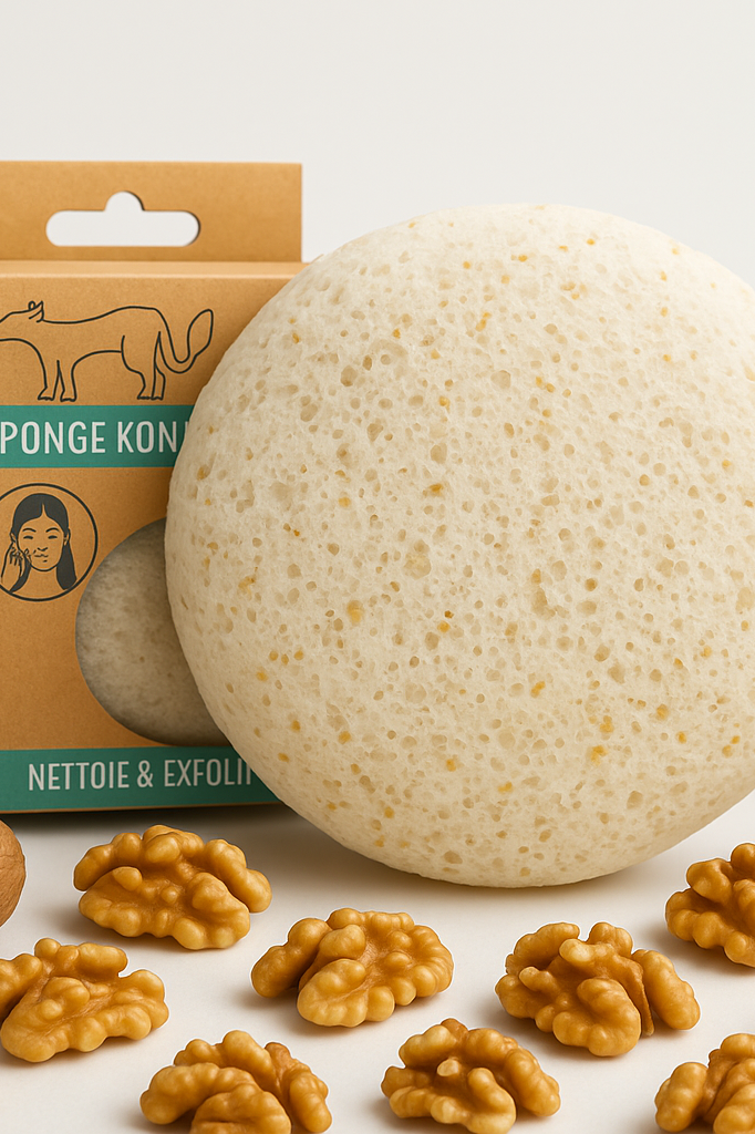 Éponge visage au éclats de noix 🫘