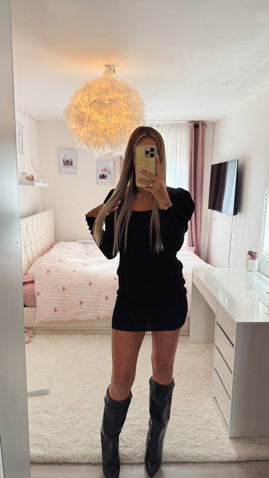 Robe pull manches bouffantes