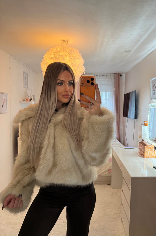 Veste fourrure bicolore