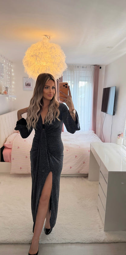 Robe longue argenté