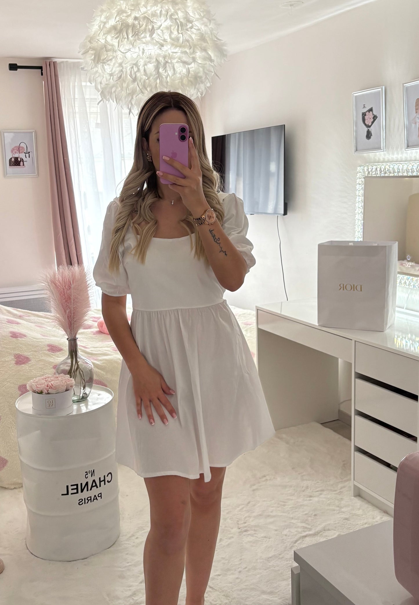 Robe noeud à jouer au dos coton