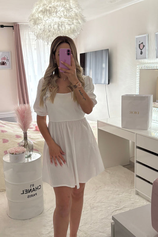 Robe noeud à jouer au dos coton