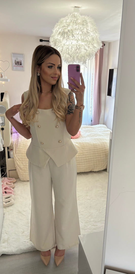 Combinaison ivoire pantalon chic