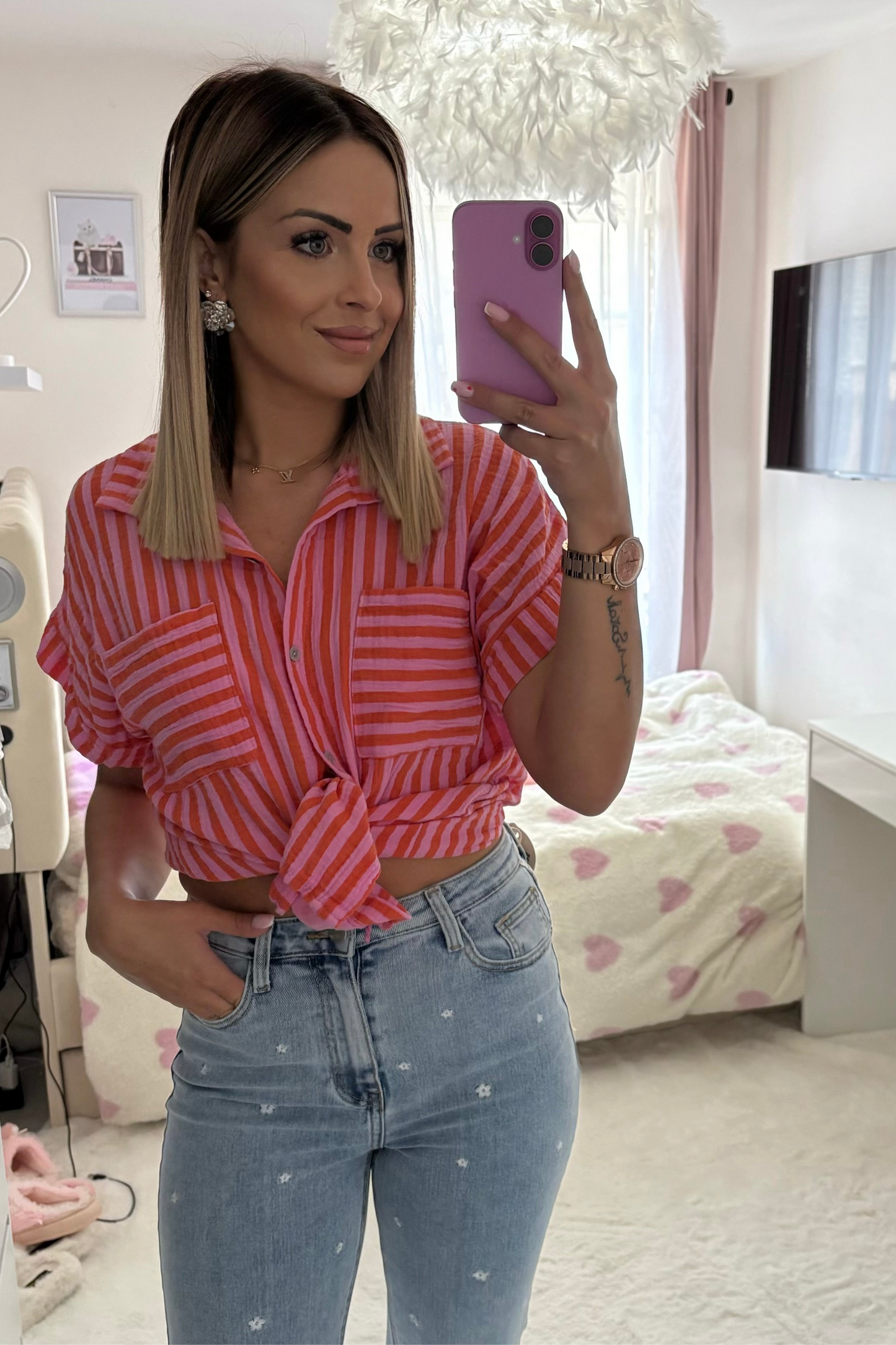 Chemise en gaz de coton manche courte (pré commande)