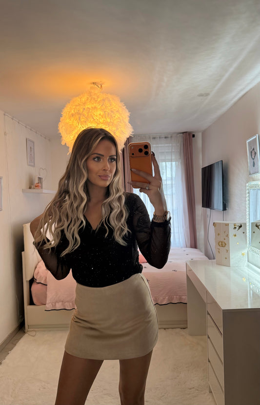 Jupe short en suédine