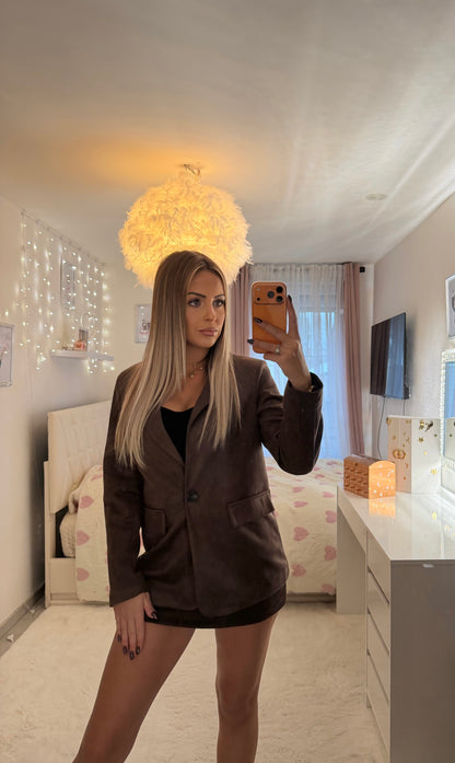 Blazer en suédine effet daim