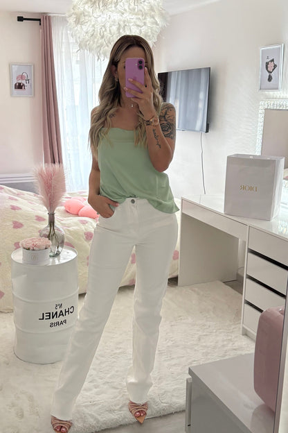 Jeans extra long Straight fit blanc