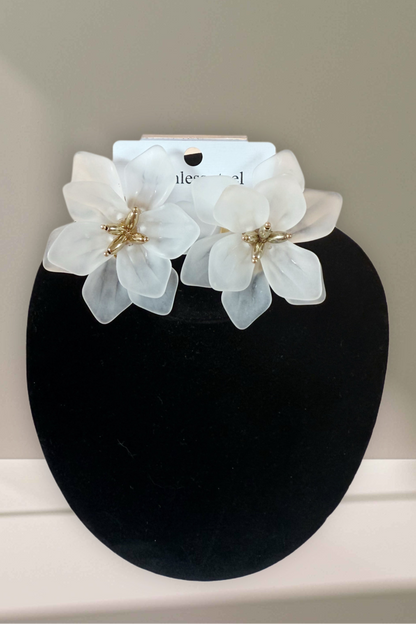 Boucles d’oreilles fleur en acier inoxydable