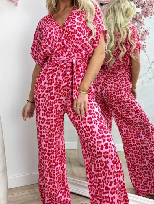 Combinaison pantalon imprimé léopard