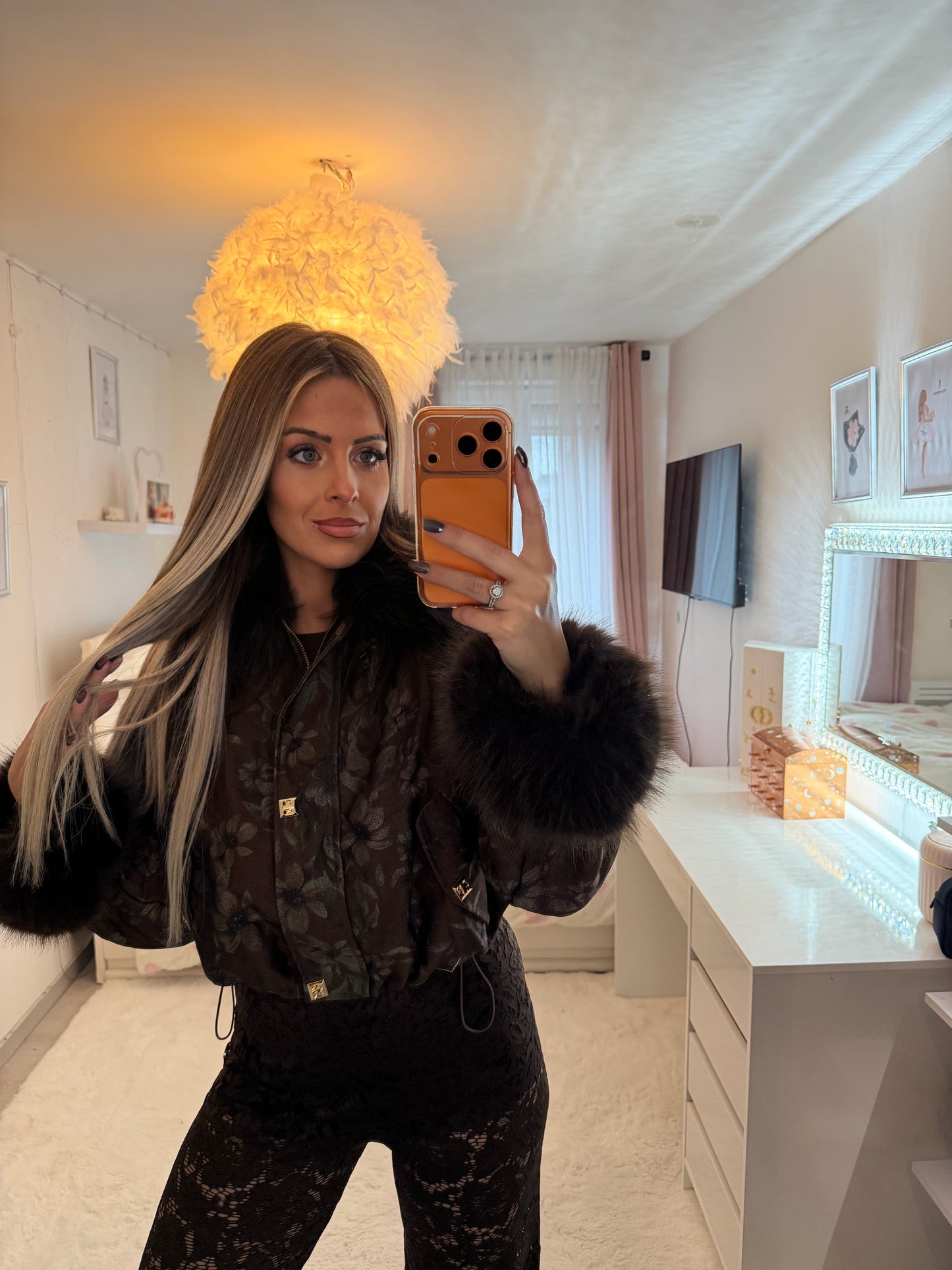 Veste fourrure motif