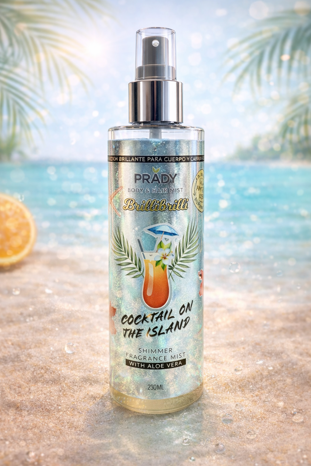 Brume scintillante corps et cheveux